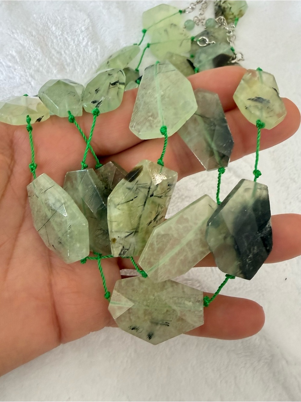 Natural Prehnite Necklace #31 - Picture 4 of 7